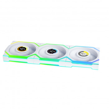 Lian Li UNI FAN REVERSE SL WIRELESS LCD 3x120mm Beyaz Kasa Fanı (G99.12RSLLCD1W3W.00)