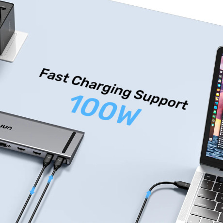 UNITEK UHUB11+ USB-C DISPLAYLINK 4K BAGLANTI ISTASYONU (D1147AGY01)